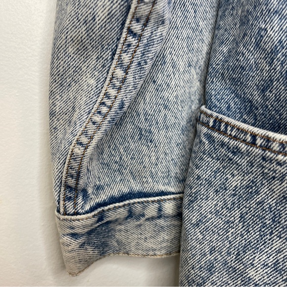 RARE Vintage Levi's Acid Wash Denim Chore Barn Duster Trucker Jean Jacket - Picture 11 of 11